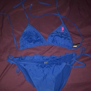 Polo Royal Blue Ruffle Bikini Med